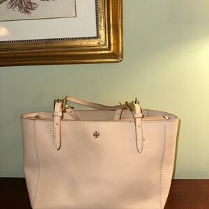Tory Burch Pale Pink Leather Tote Bag
